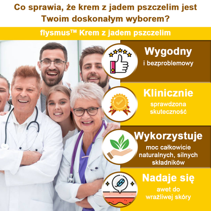 ✅flysmus™ Krem leczniczy z jadem pszczelim🐝: Leczenie egzemy, łuszczycy, trądziku, trądziku różowatego, infekcji grzybiczych, brodawek