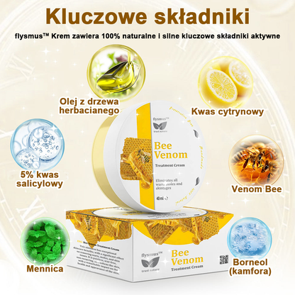 ✅flysmus™ Krem leczniczy z jadem pszczelim🐝: Leczenie egzemy, łuszczycy, trądziku, trądziku różowatego, infekcji grzybiczych, brodawek