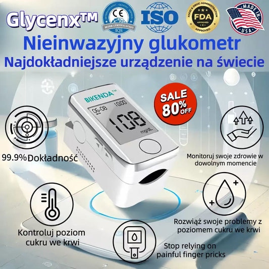 Glycenx™🎉🎉Wyprzedaż Noworoczna🎉- Rabat - 60% 🅾🅵🅵 Dokładne urządzenie do pomiaru poziomu glukozy we krwi